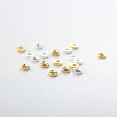 925 Sterling Silver Diy Flat Round Spacer Bead