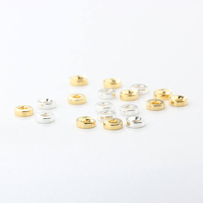 925 Sterling Silver Diy Flat Round Spacer Bead