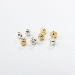 925 Sterling Silver CZ Square Texture Bead