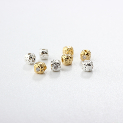 925 Sterling Silver CZ Square Texture Bead