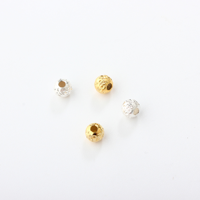 925 Sterling Silver Diy Crushed Ice Spacer Bead