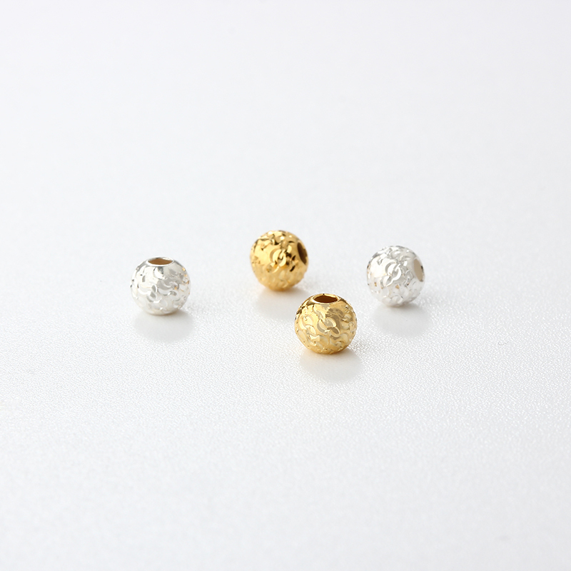 925 Sterling Silver Diy Crushed Ice Spacer Bead