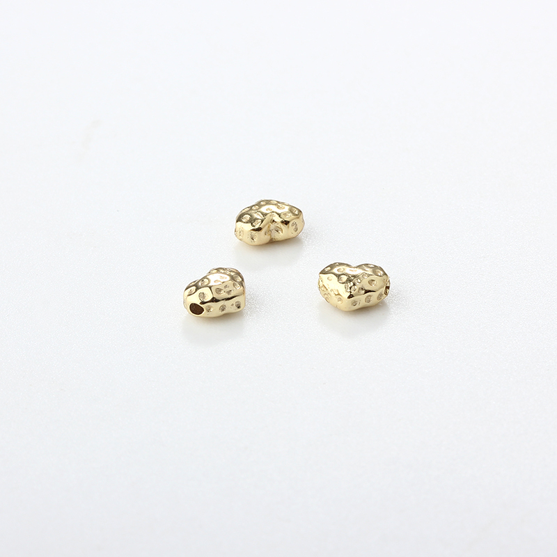 925 Sterling Silver Hammered Heart Bead