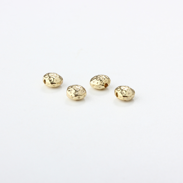 925 Sterling Silver Hammered Round Bead
