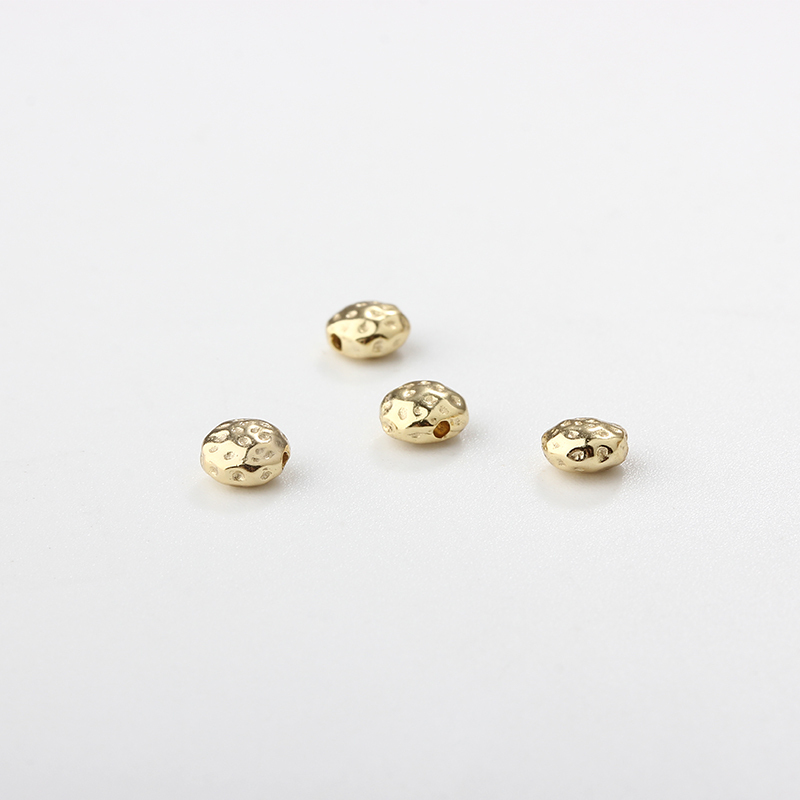 925 Sterling Silver Hammered Round Bead