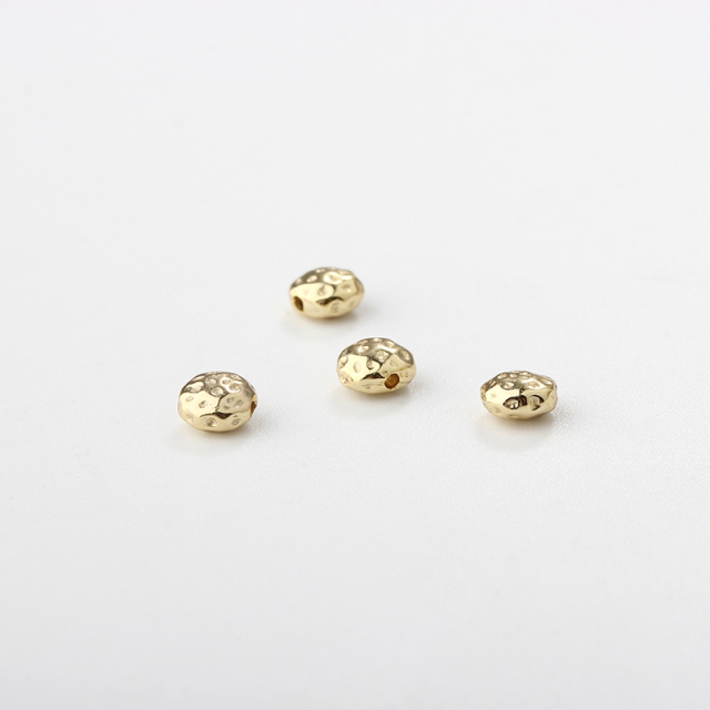 925 Sterling Silver Hammered Round Bead