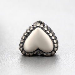 925 Sterling Silver Vintage Heart Beads