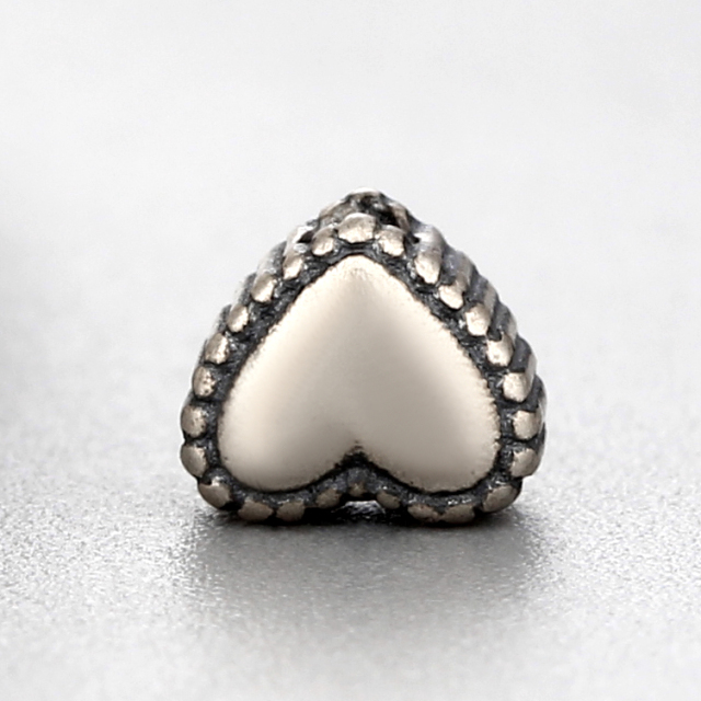 925 Sterling Silver Vintage Heart Beads