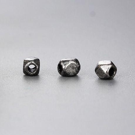 925 Sterling Silver Black Plating Irregular Shaped Beads