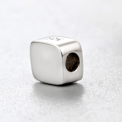 925 Sterling Silver Square Shaped Diy Beads