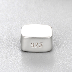 925 Sterling Silver Square Shaped Diy Beads