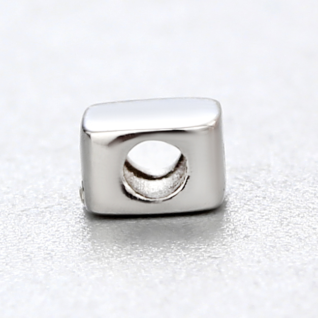 925 Sterling Silver Square Shaped Diy Beads
