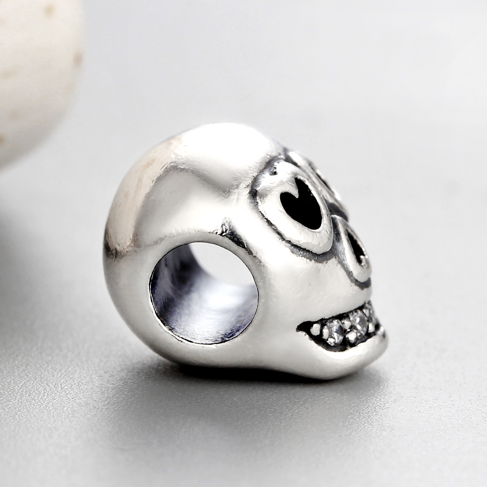 925 Sterling Silver Skull Beads