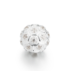 925 Sterling Silver Round Cubic Zircon Charm Beads