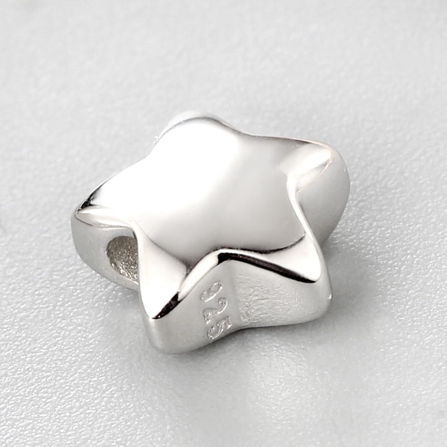 925 Sterling Silver Star Beads,8mm
