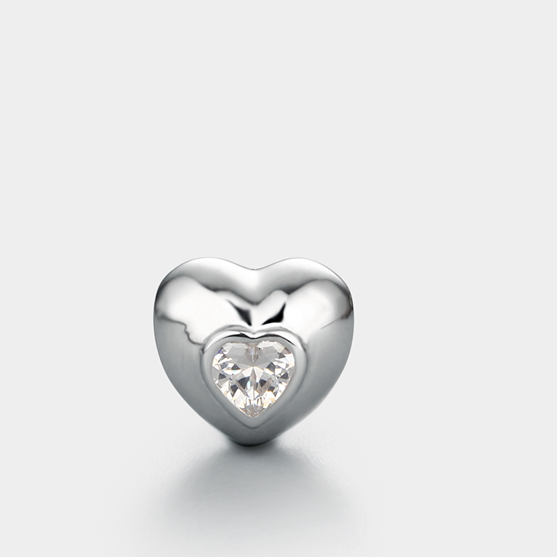 925 Sterling Silver Heart Charm Beads Wholesale