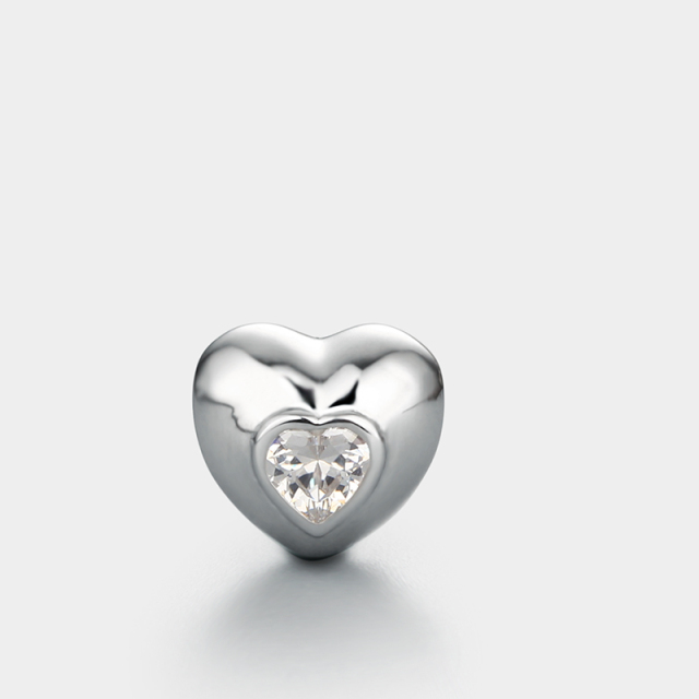 925 Sterling Silver Heart Charm Beads Wholesale
