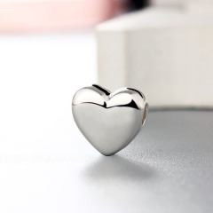 925 Sterling Silver Heart Charm Beads Wholesale