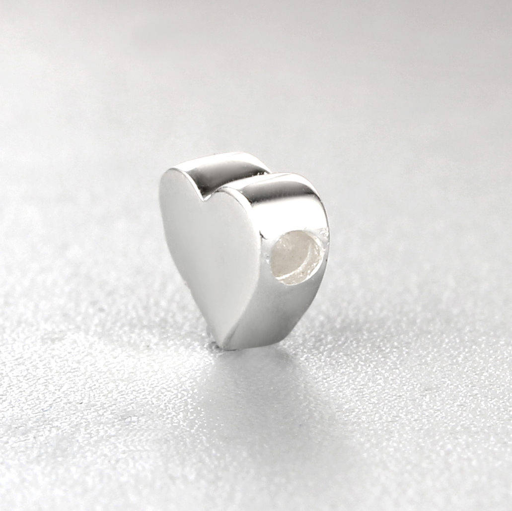 925 Sterling Silver Heart Bead