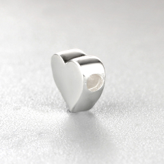 925 Sterling Silver Heart Bead