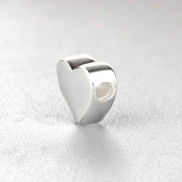 925 Sterling Silver Heart Bead