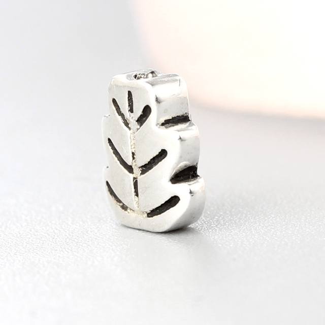 925 Sterling Silver Diy Palm Leaf Fan Beads