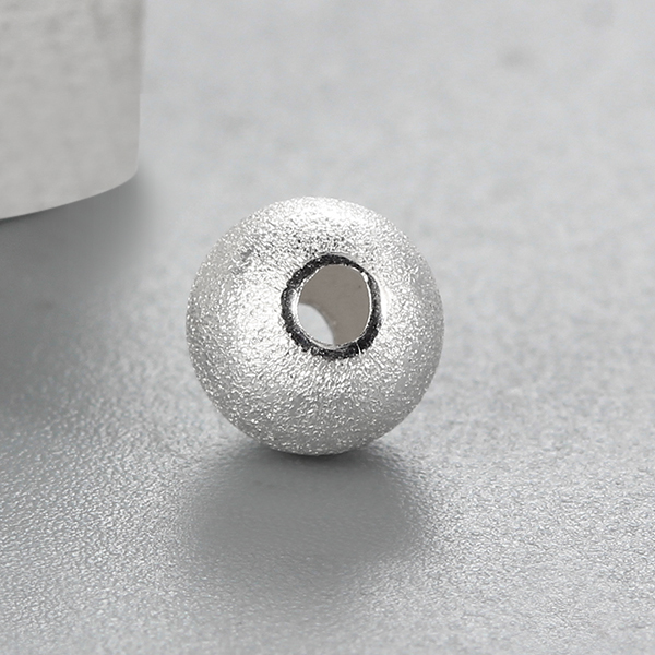 925 Sterling Silver Rough Brushed Round Beads,5mm