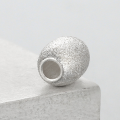 925 Sterling Silver Brushed Oval Shape Beads,6*9mm