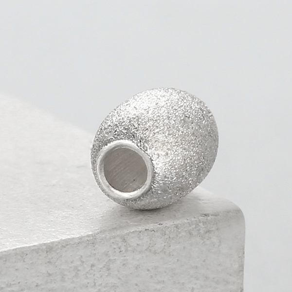 925 Sterling Silver Brushed Oval Shape Beads,6*9mm