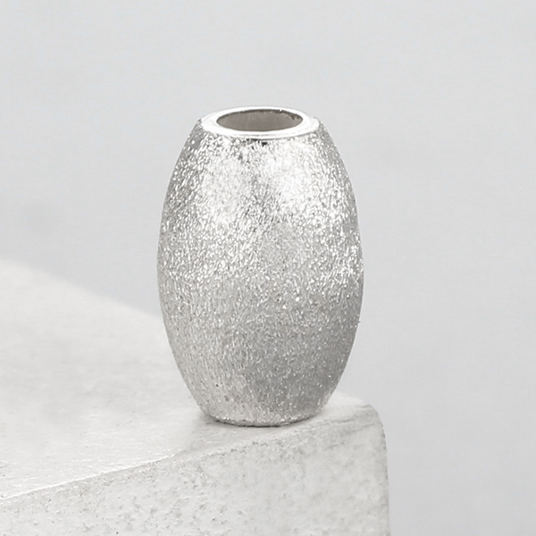 925 Sterling Silver Brushed Oval Shape Beads,6*9mm