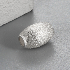 925 Sterling Silver Brushed Oval Shape Beads,6*9mm