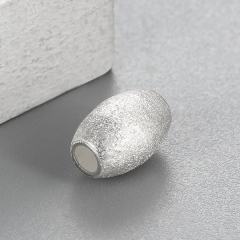 925 Sterling Silver Rough Brushed Oval Beads,5*8mm