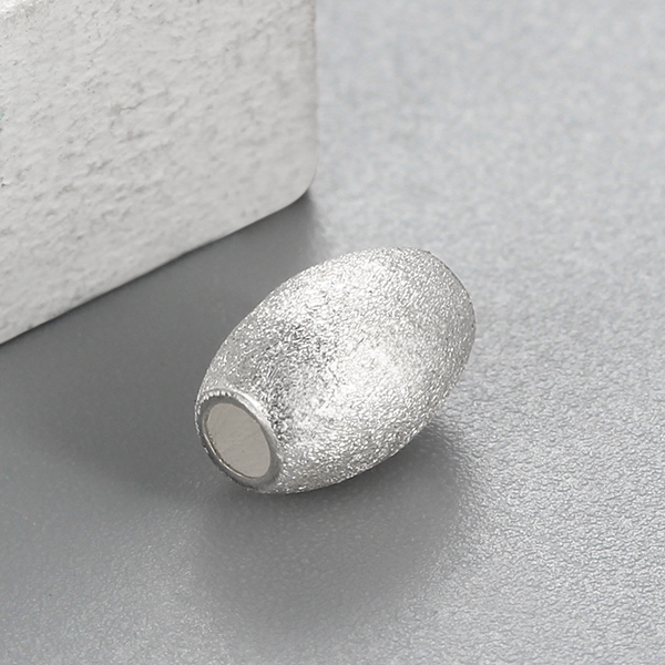 925 Sterling Silver Rough Brushed Oval Beads,5*8mm