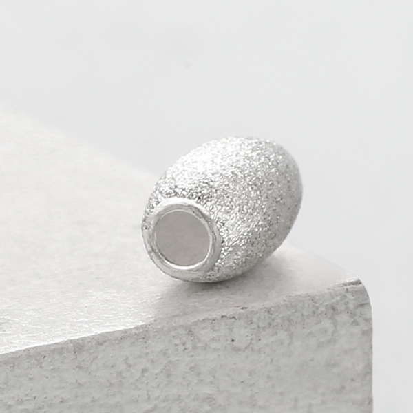 925 Sterling Silver Rough Brushed Oval Beads,5*8mm