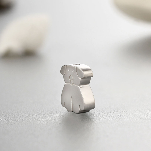 925 Sterling Silver Cute Dog Beads Jewelry Findings For Girls