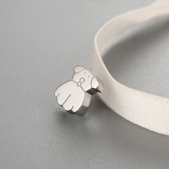 925 Sterling Silver Cute Dog Beads Jewelry Findings For Girls