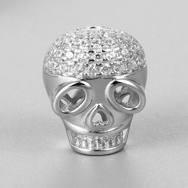 925 Sterling Silver Skull Beads