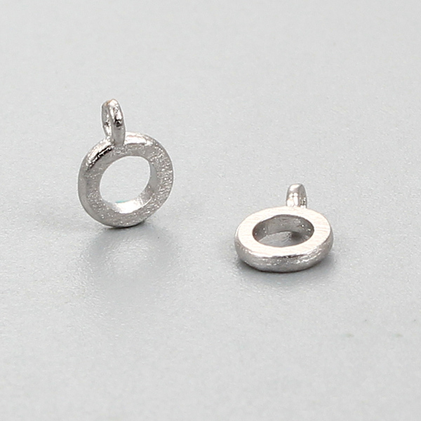 925 Sterling Silver Brushed Ring Beads