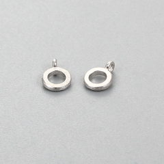 925 Sterling Silver Brushed Ring Beads