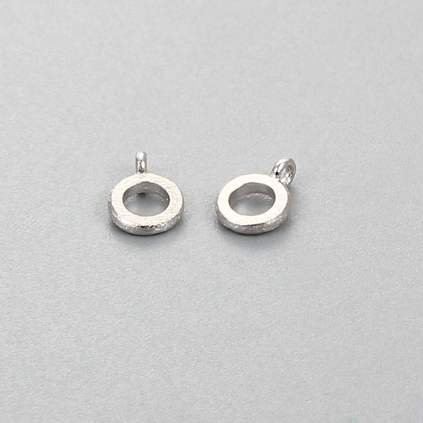925 Sterling Silver Brushed Ring Beads