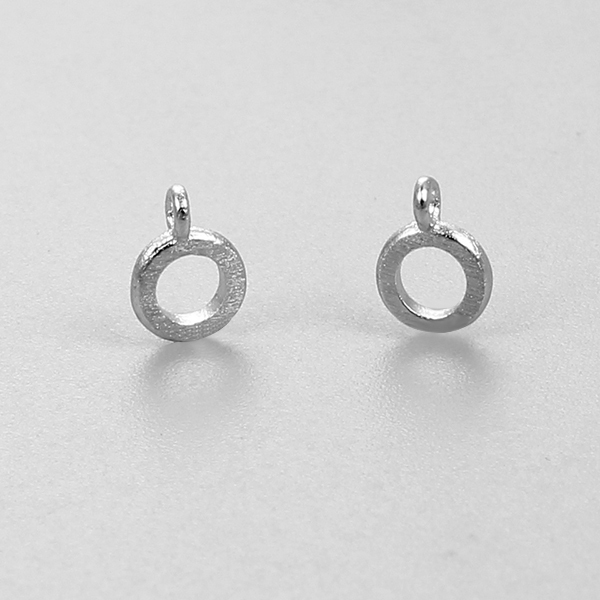 925 Sterling Silver Brushed Ring Beads