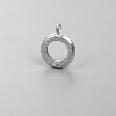 925 Sterling Silver Brushed Ring Charms