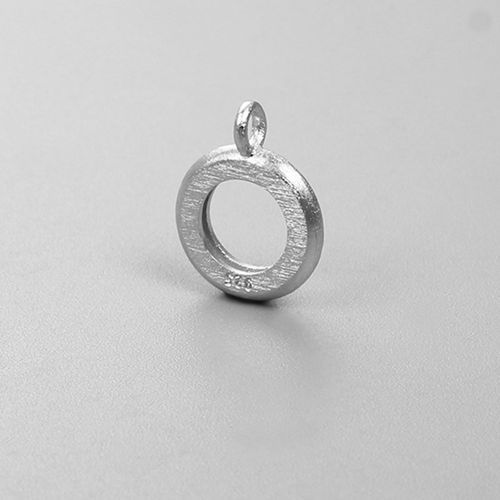 925 Sterling Silver Brushed Ring Charms