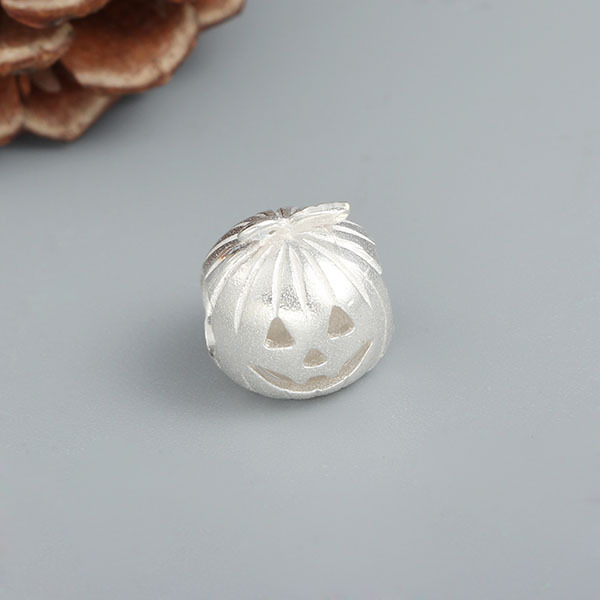 925 Sterling Silver Halloween Pumpkin Bead