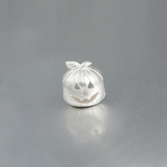 925 Sterling Silver Halloween Pumpkin Bead