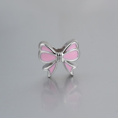 925 Silver Enamel Christmas Bow Beads