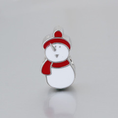925 Silver Enamel Snowman Bead