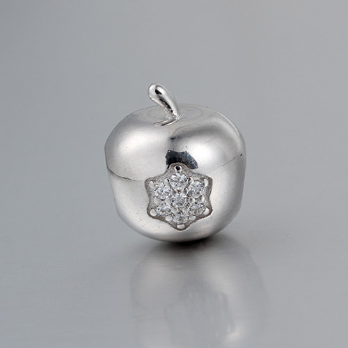 925 Silver Enamel CZ Star Apple Bead