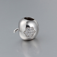 925 Silver Enamel CZ Star Apple Bead
