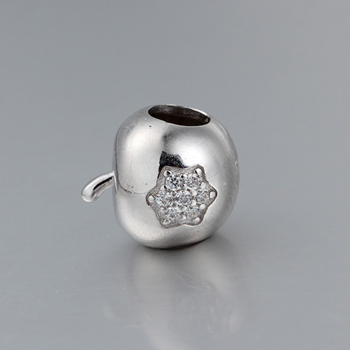 925 Silver Enamel CZ Star Apple Bead